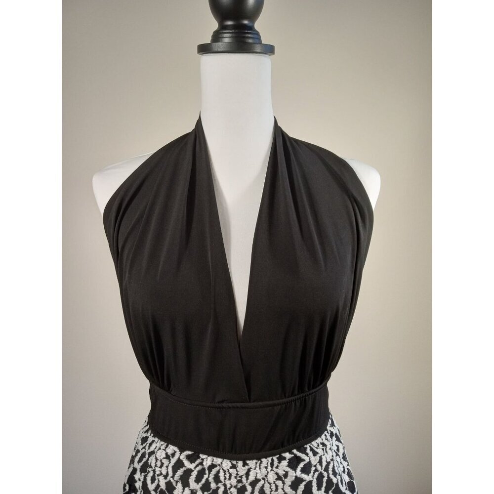 Stilettos Black & White Textured Romper Size Medium Fun and Sexy all in one Pock - Picture 12 of 16